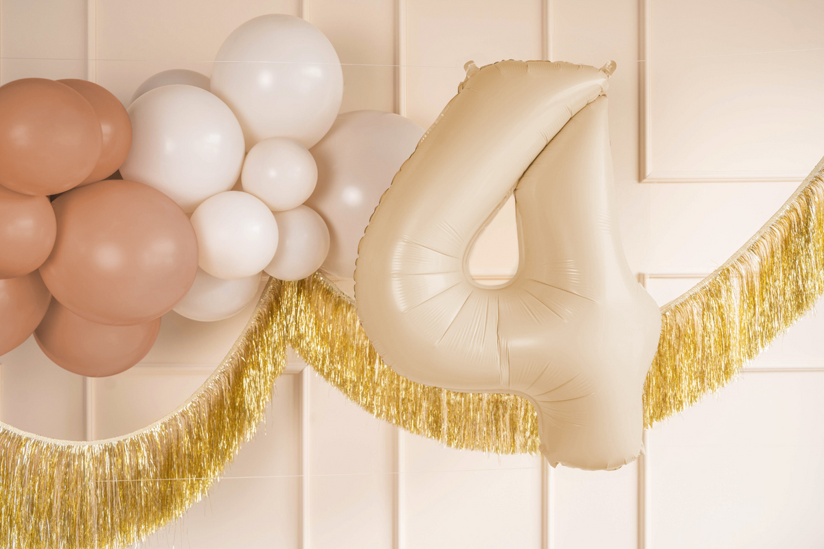 34&quot; Beige Number Balloon 0-9