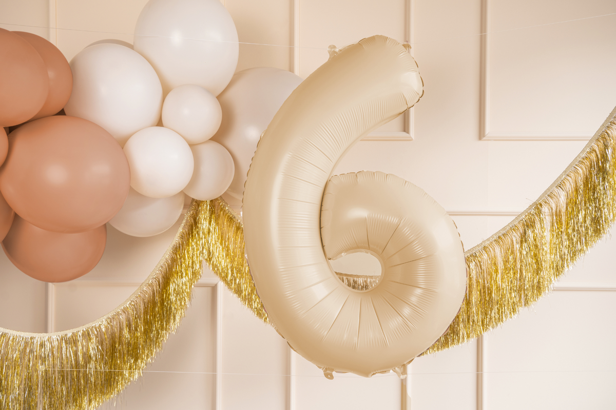 34&quot; Beige Number Balloon 0-9