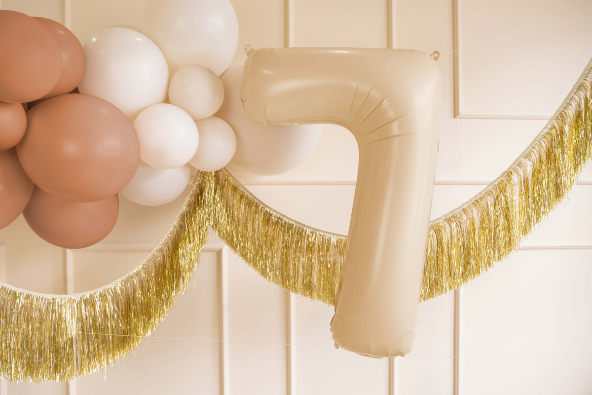 34&quot; Beige Number Balloon 0-9