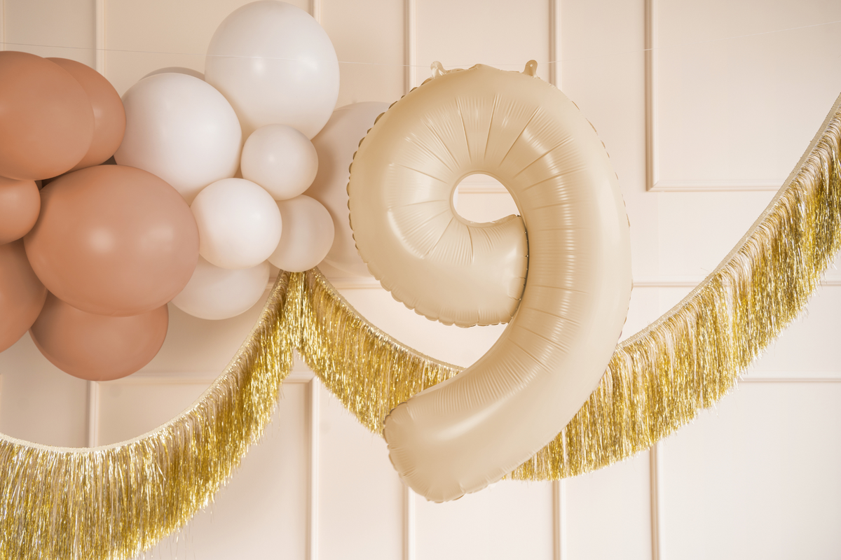 34&quot; Beige Number Balloon 0-9