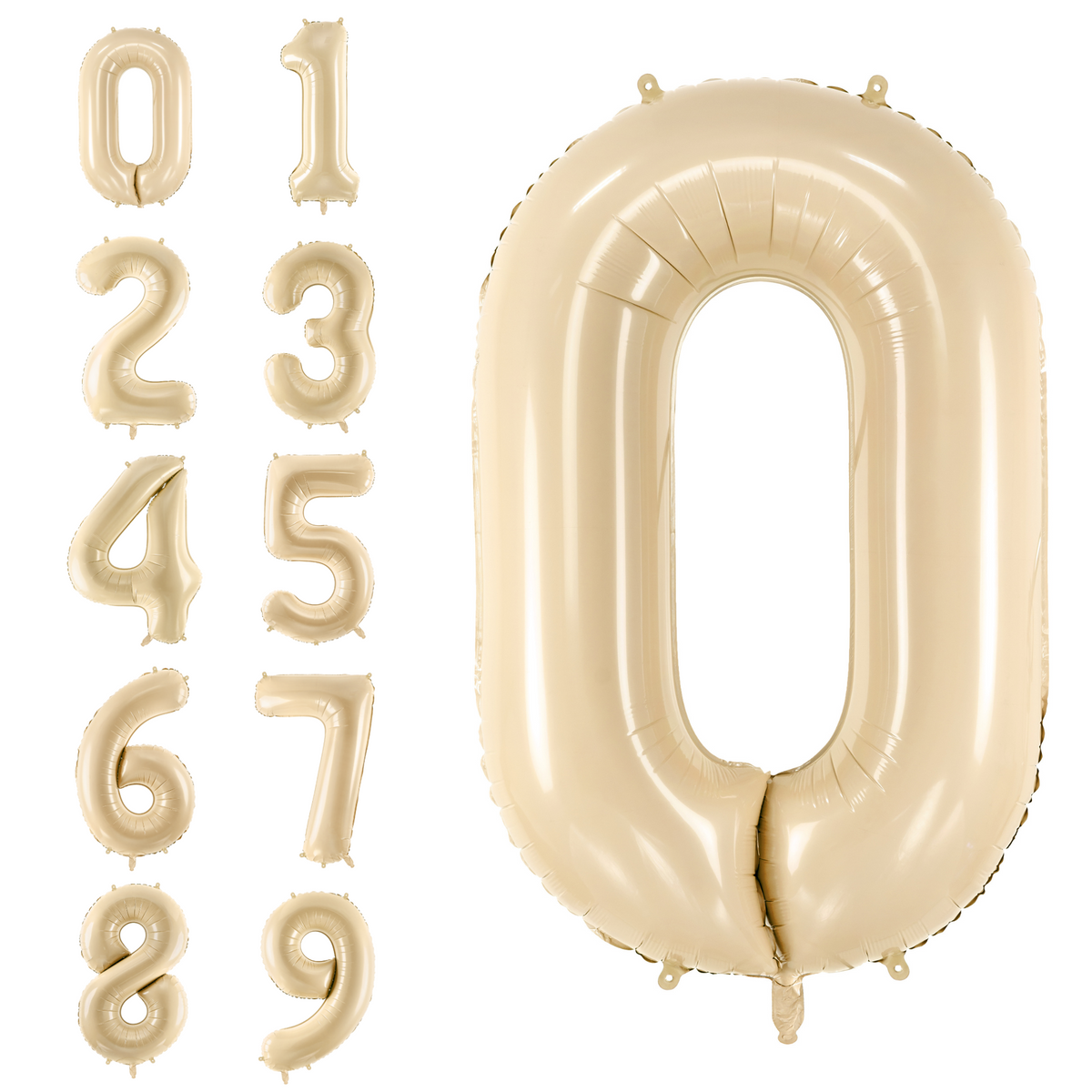 34&quot; Beige Number Balloon 0-9