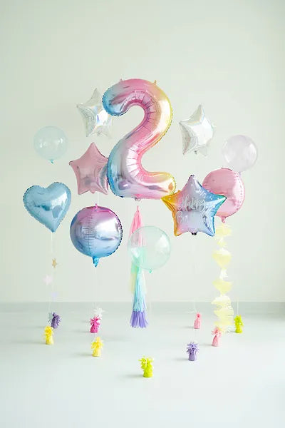 34" Pastel Rainbow Number Balloon 0-9