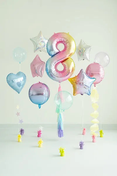 34" Pastel Rainbow Number Balloon 0-9