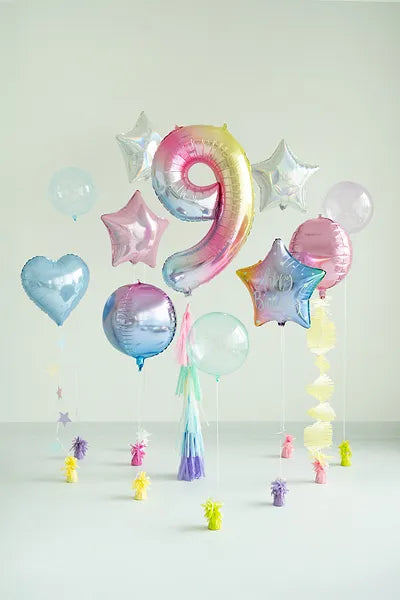 34" Pastel Rainbow Number Balloon 0-9