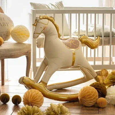 Large rocking horse shaped balloon for baby shower