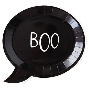 Black Boo Halloween Lunch Plates 8ct | The Party Darling