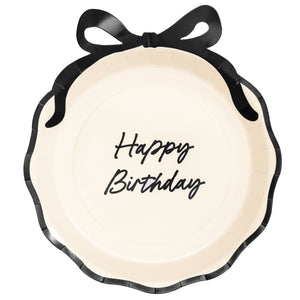 Black Bow Birthday Lunch Plates 6ct | The Party Darling