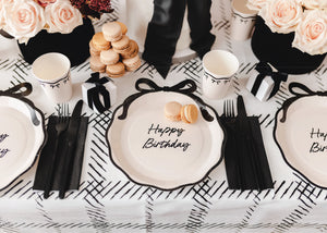 Black Bow Birthday Place Setting