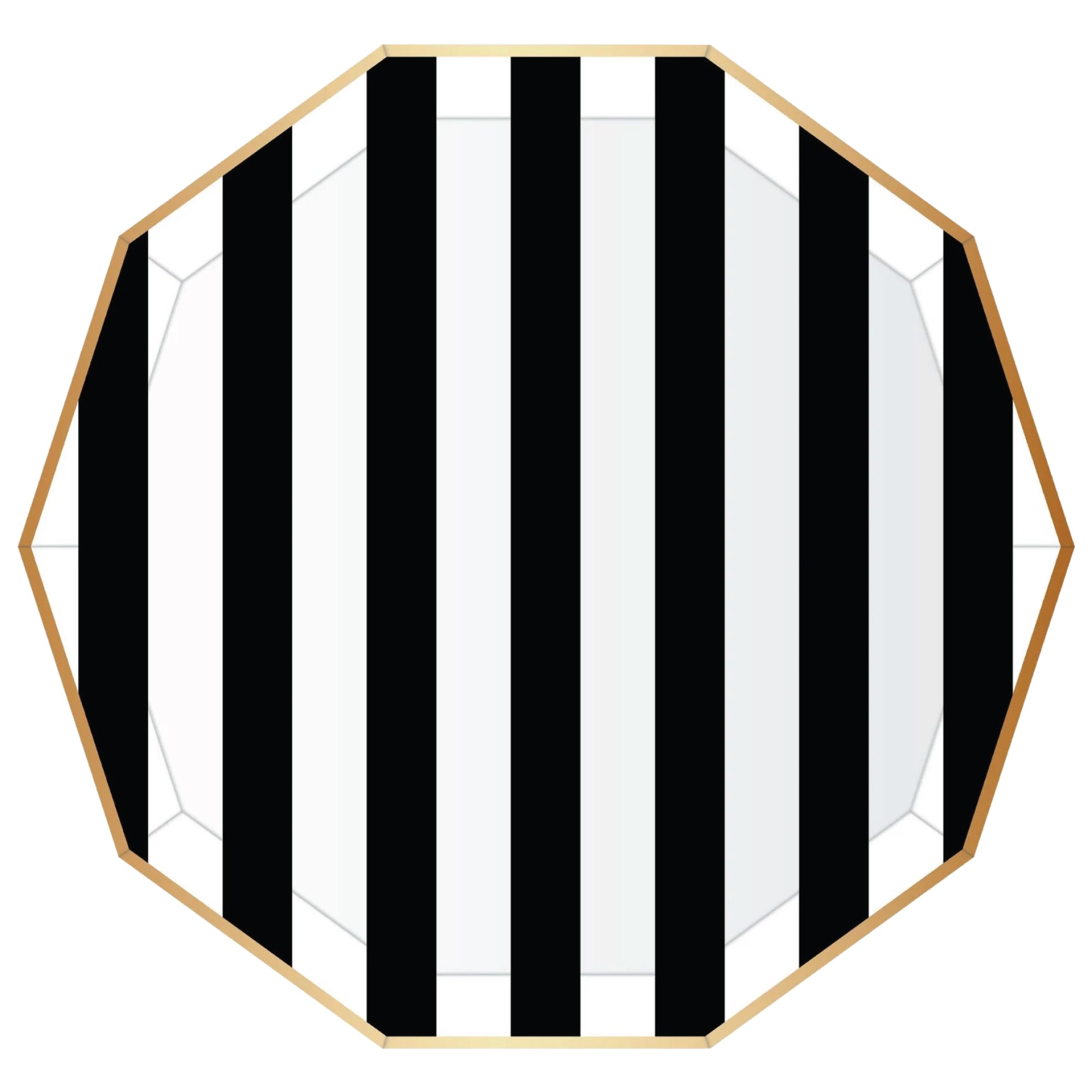 Black Noir Cabana Striped Dinner Plates 8ct | The Party Darling