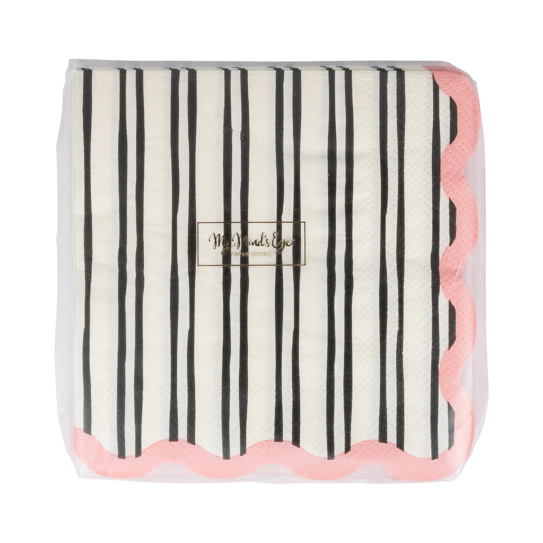 black and white striped napkin