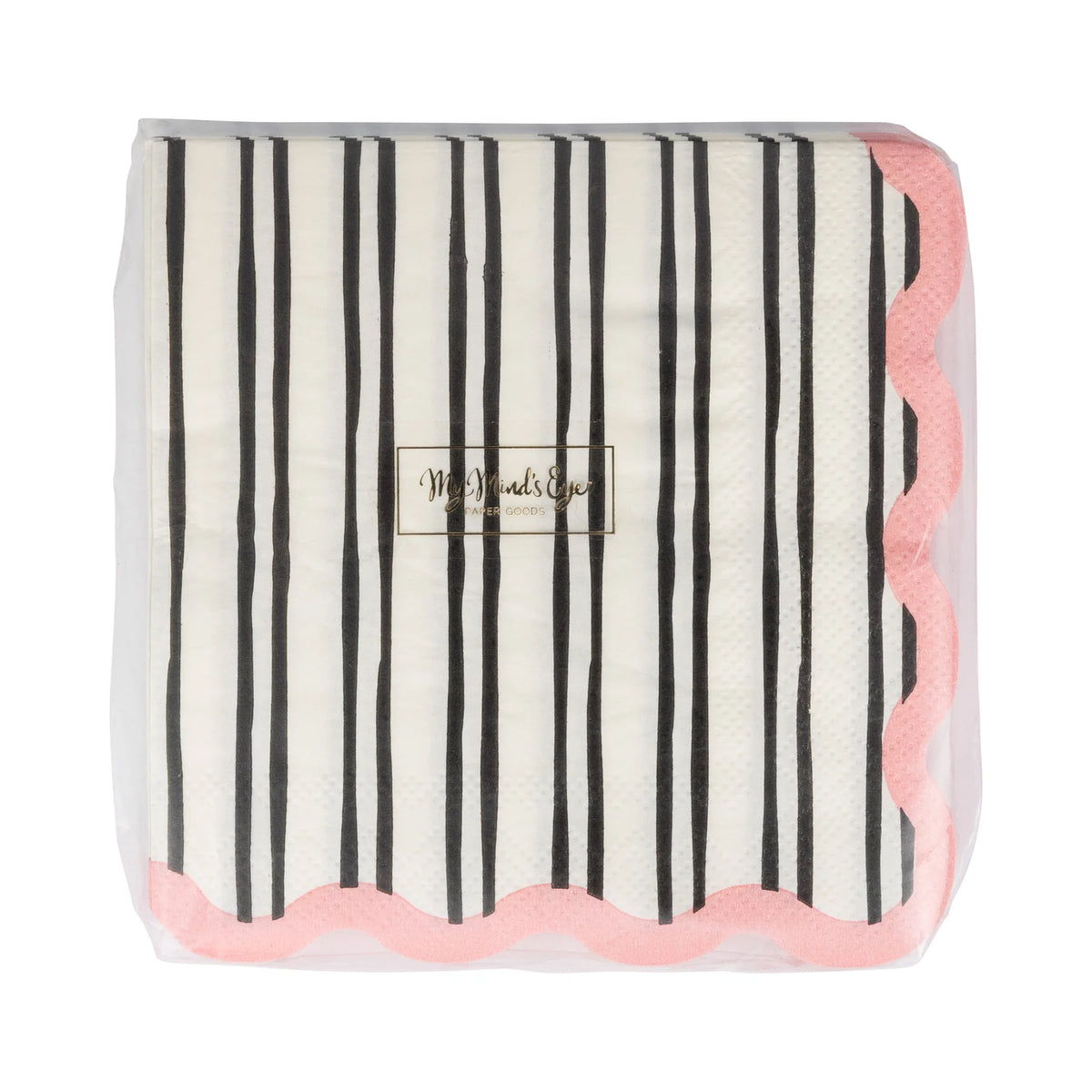 black and white striped napkin