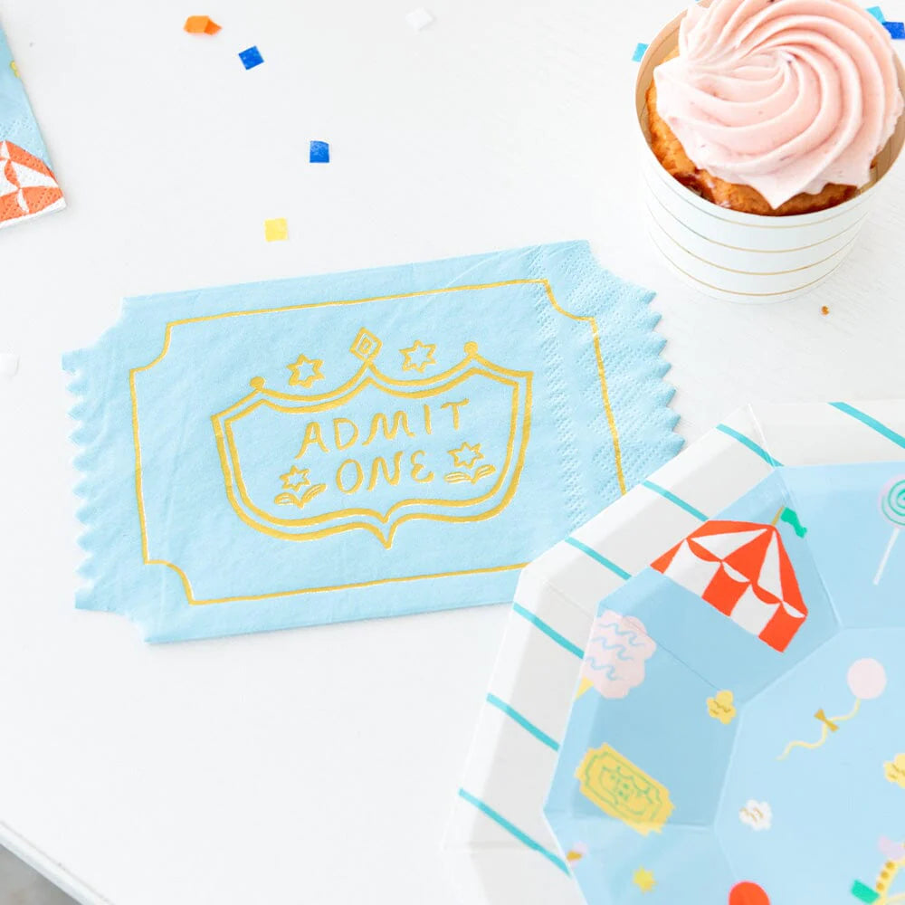 Blue Admit One Paper Napkins