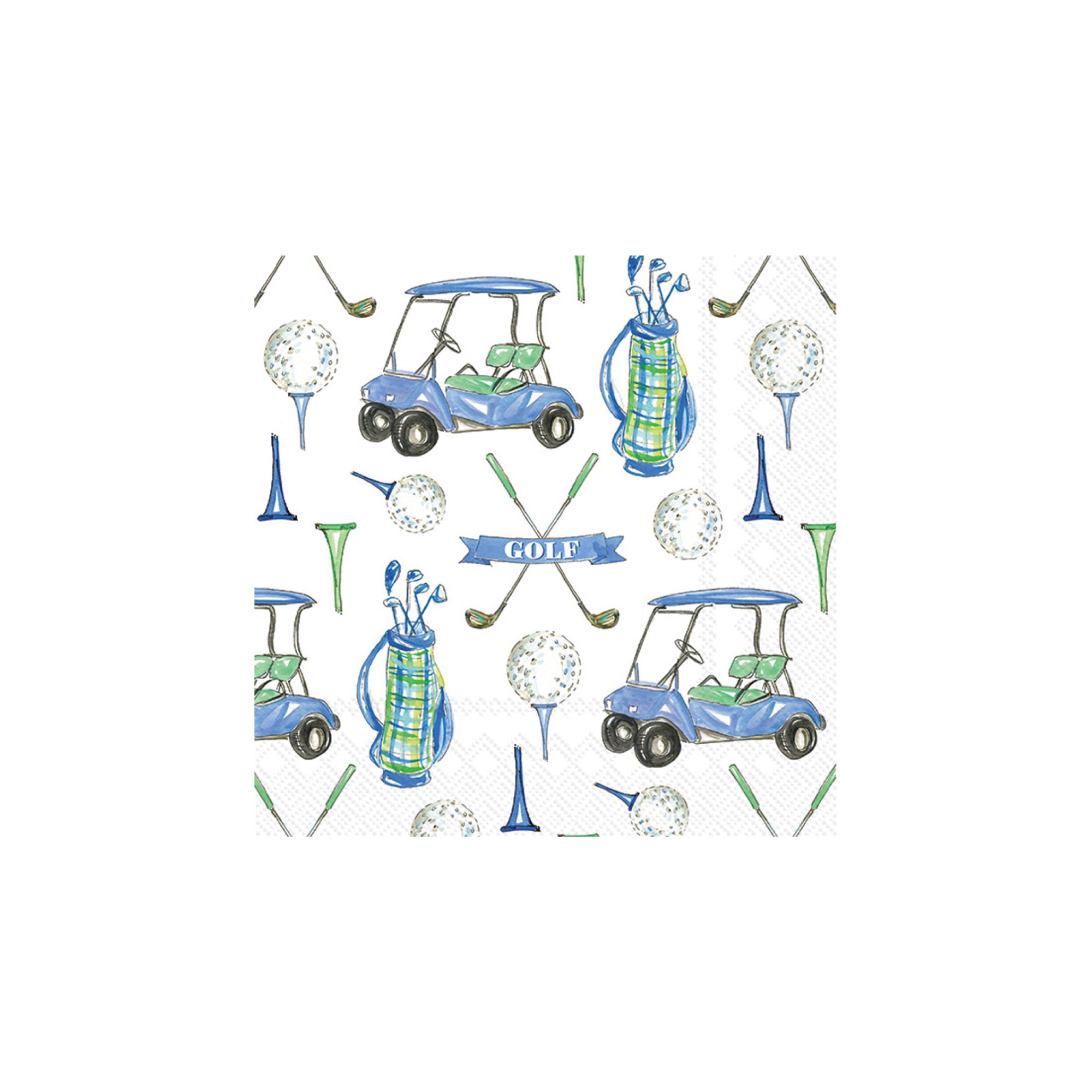 Blue Golf Gear Dessert Napkins 20ct | The Party Darling