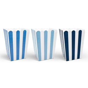 Blue Striped Popcorn Boxes 6ct | The Party Darling