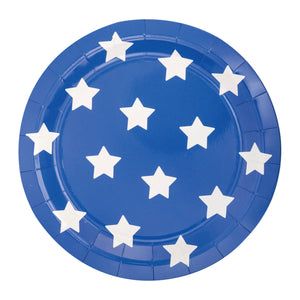 Blue & White Stars Lunch Plates 8ct | The Party Darling