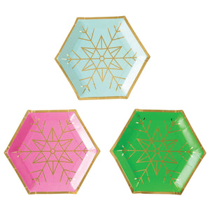 Merry & Bright Snowflake Lunch Plates 9ct | The Party Darling