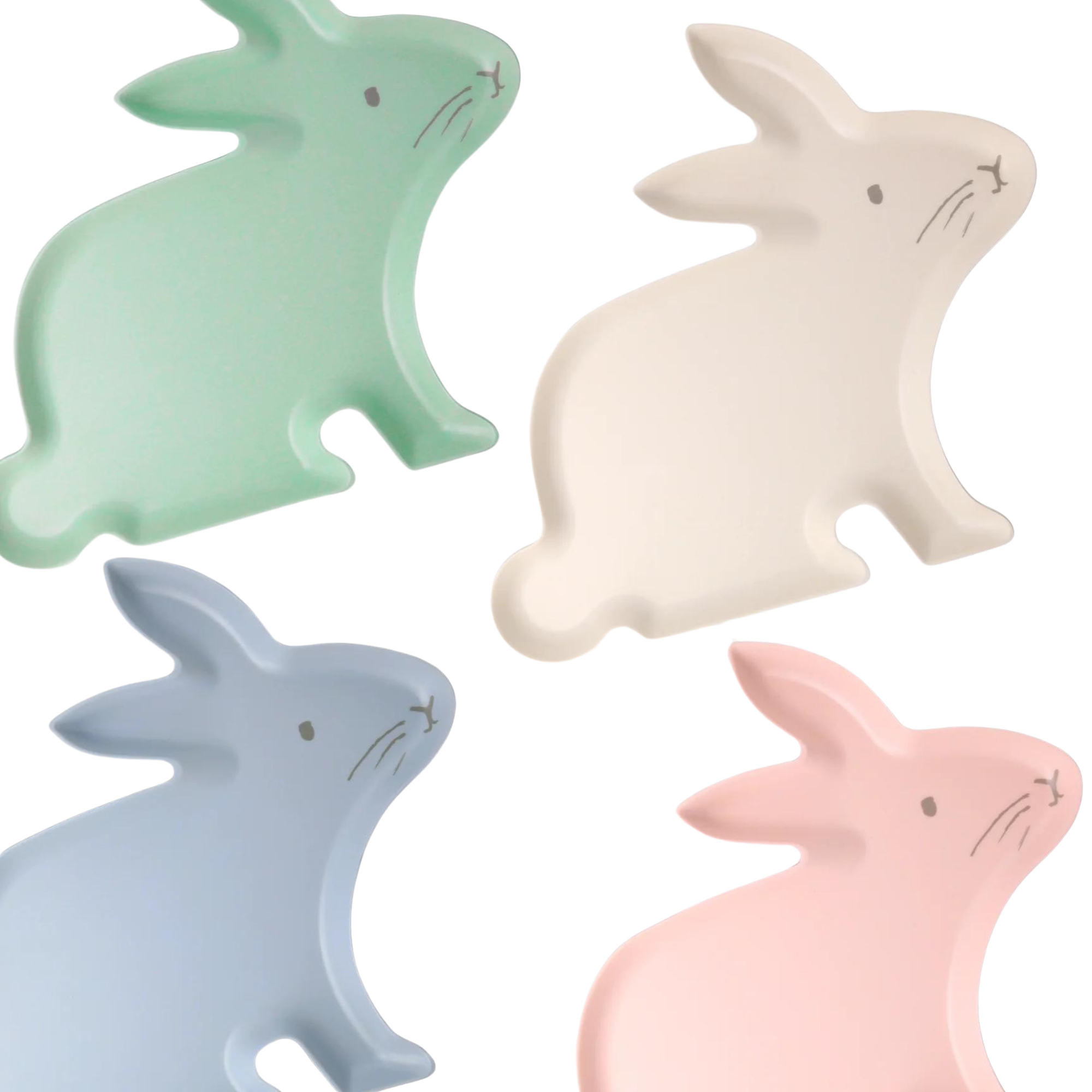 Pastel Bunny Bamboo Lunch Plates 4ct | The Party Darling