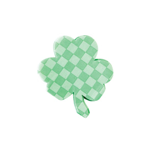 Checkered Green Shamrock Dessert Napkins 24ct | The Party Darling