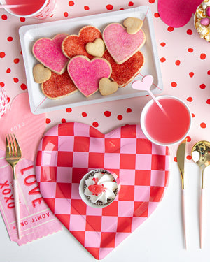 Checkered Valentine's Day Place Setting
