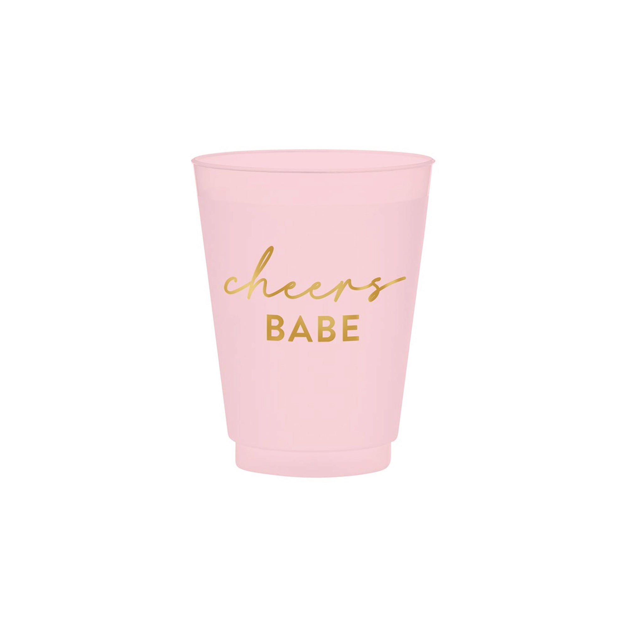 Pink Cheers Babe Frosted Plastic Cups 6ct | The Party Darling
