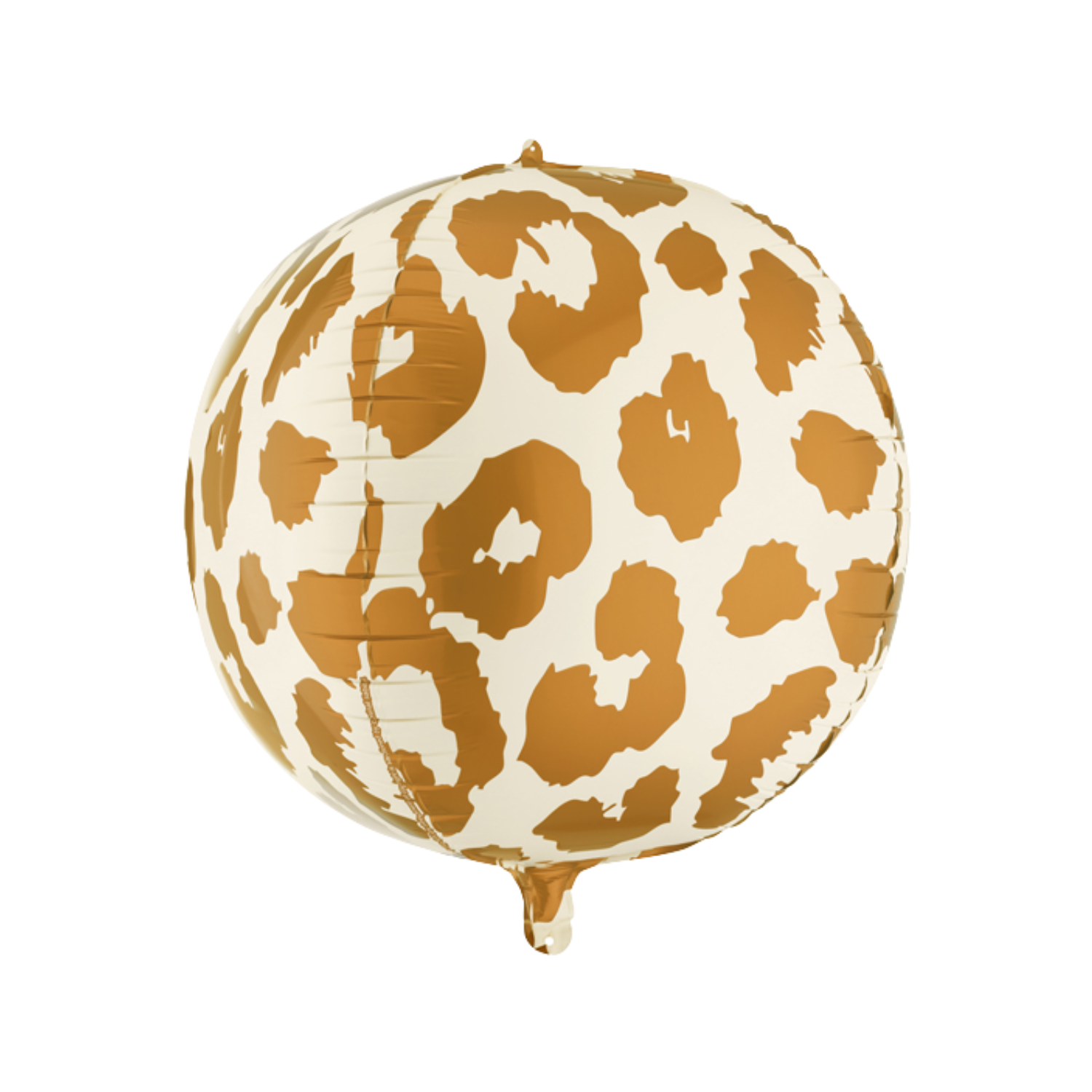 Round foil balloon with tan and cream cheetah print