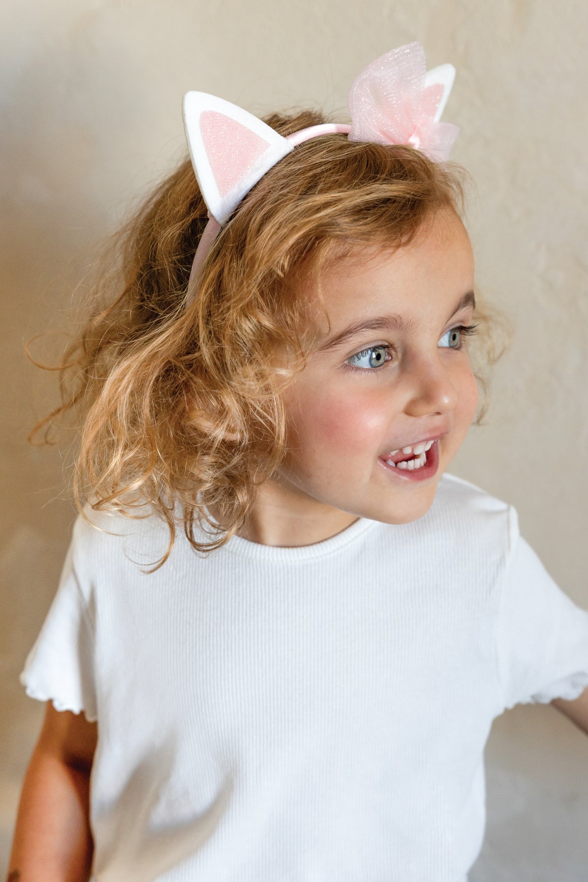 Pink Kitty Cat Ears Headband on Child
