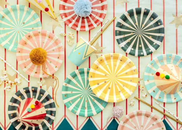 Circus Striped Dessert Plates 6ct | The Party Darling