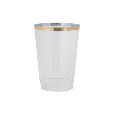 Clear Gold-Trimmed Plastic Cups 20ct