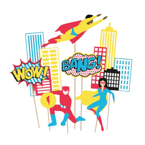 Comic Superhero Cake Toppers 7ct | The Party Darling