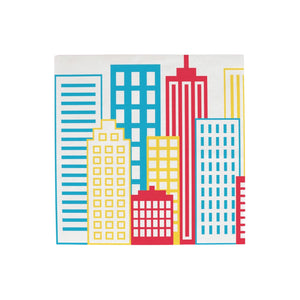Superhero Skyline Lunch Napkins 20ct | The Party Darling