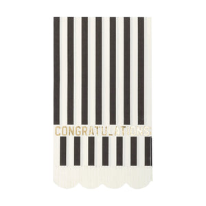 Striped Congratulations Paper Guest Towels 18ct | The Party Darling