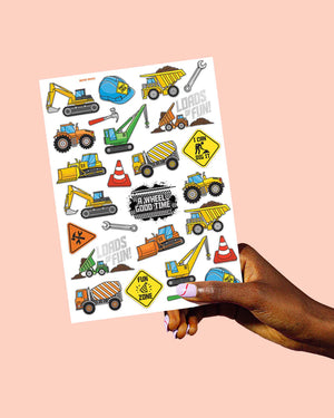 Construction Temporary Tattoo Sheet | The Party Darling