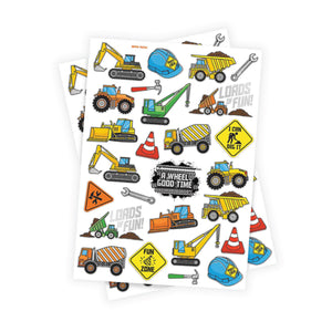 Construction Temporary Tattoo Sheets 2ct | The Party Darling
