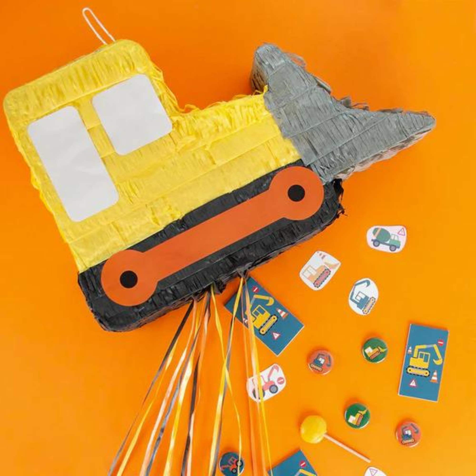 Pull String Construction Vehicle Piñata | The Party Darling