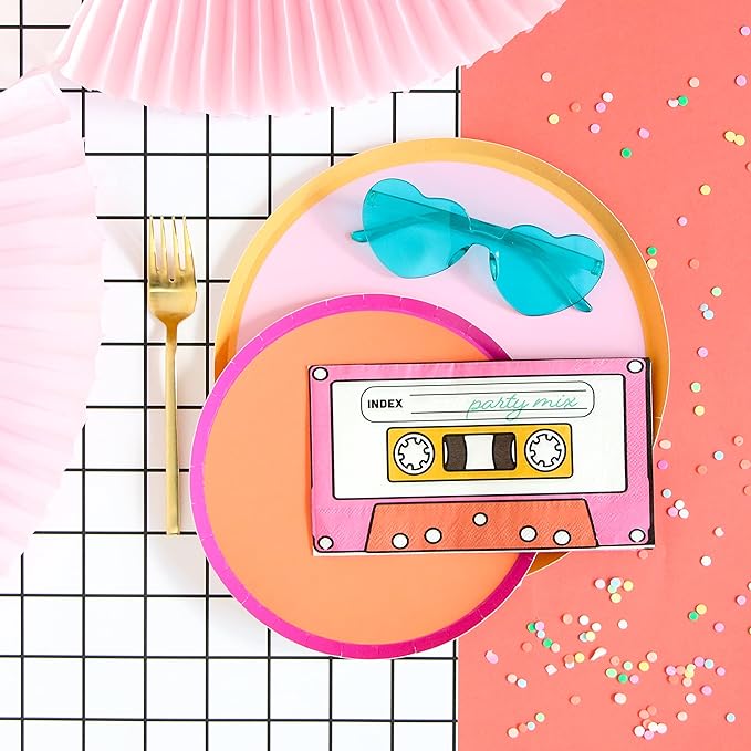 Light Purple & Coral Colorblock Dinner Plates 8ct | The Party Darling