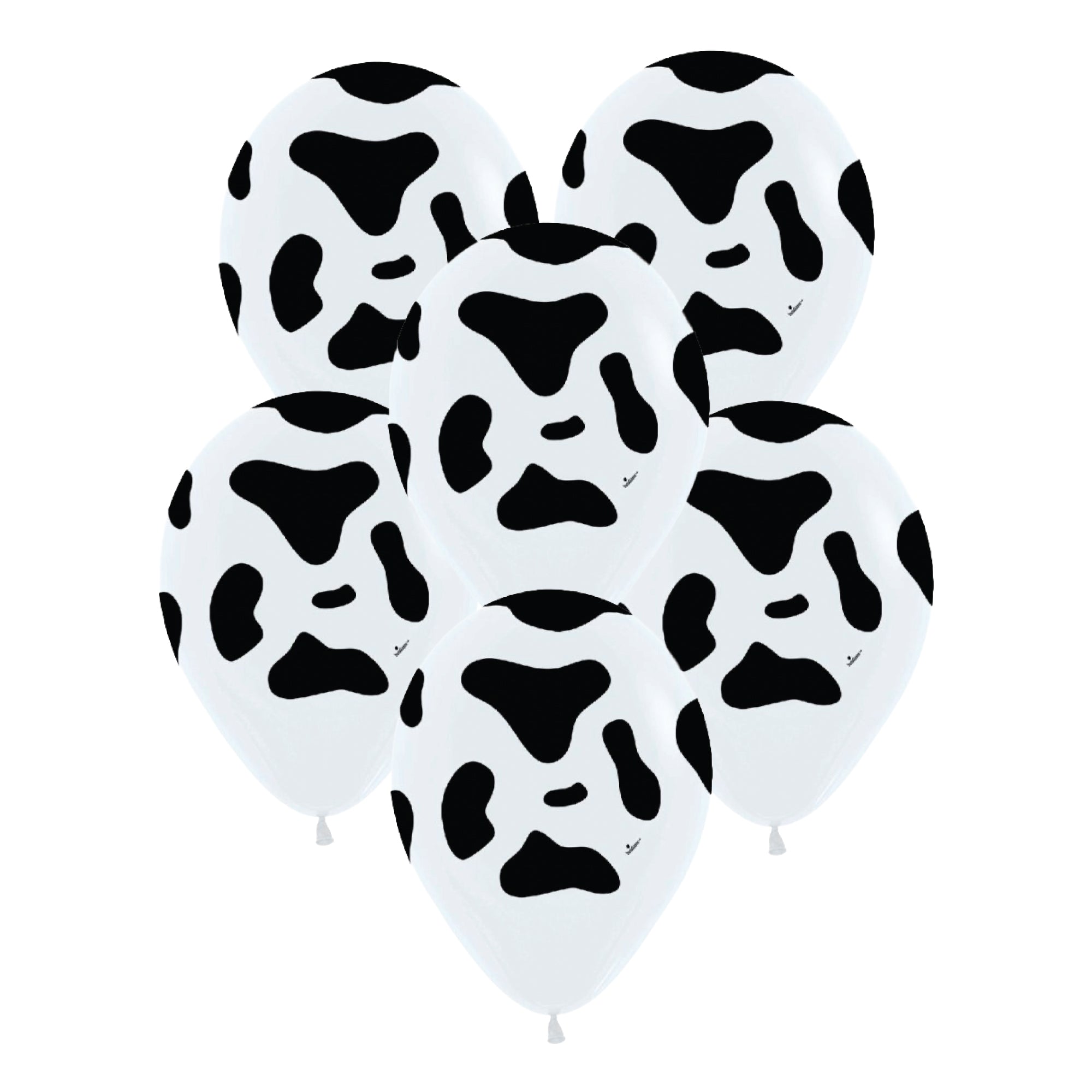 Holstein Cow Print Latex Balloons 6ct