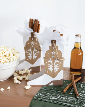 Western Cowboy Boot Treat Bags with Snacks