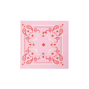 Pink Bandana Dessert Napkins 24ct | The Party Darling