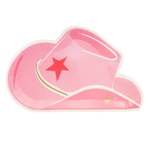 Pink Cowgirl Hat Lunch Plates 8ct