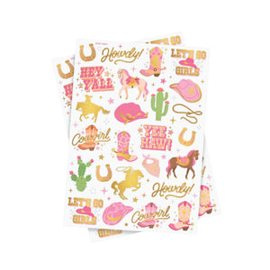 Cowgirl Temporary Tattoo Sheets 2ct | The Party Darling