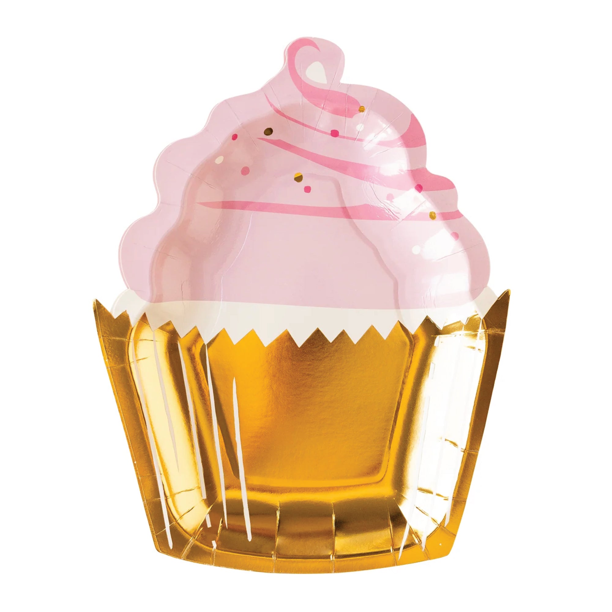 Pink & Gold Cupcake Lunch Plates 8ct | The Party Darling