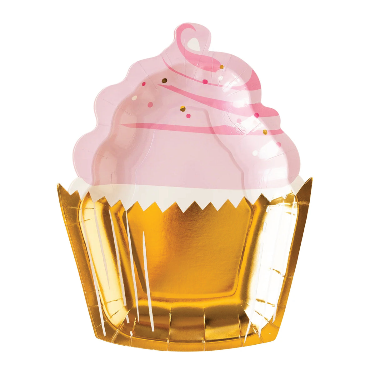 Pink &amp; Gold Cupcake Lunch Plates 8ct | The Party Darling