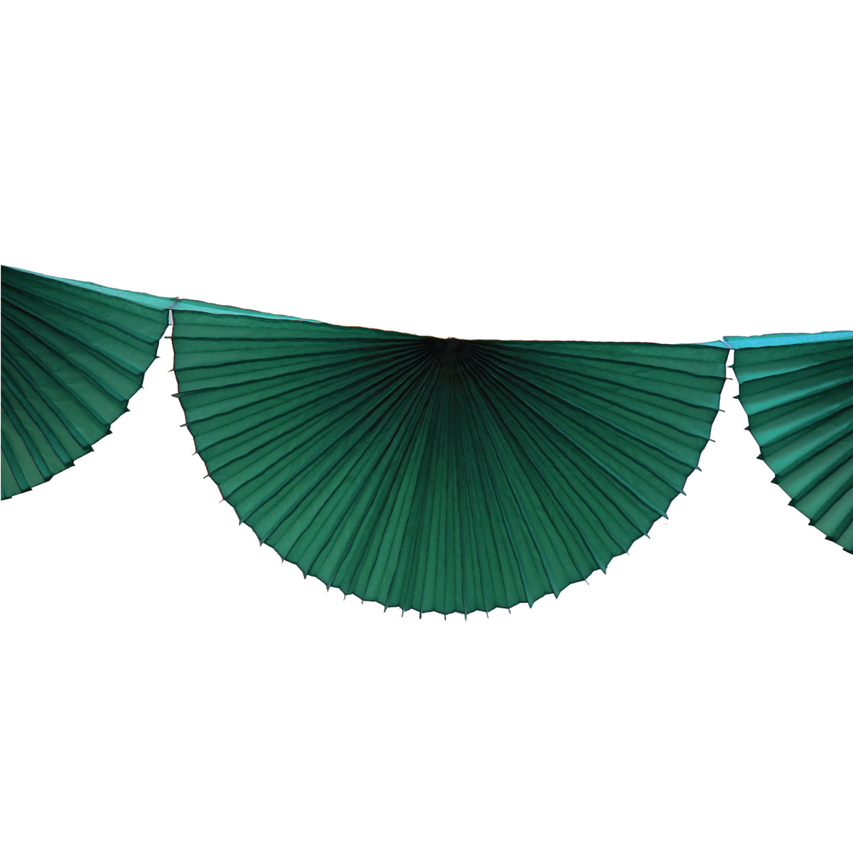 Dark Green Tissue Bunting Fan Garland 10ft
