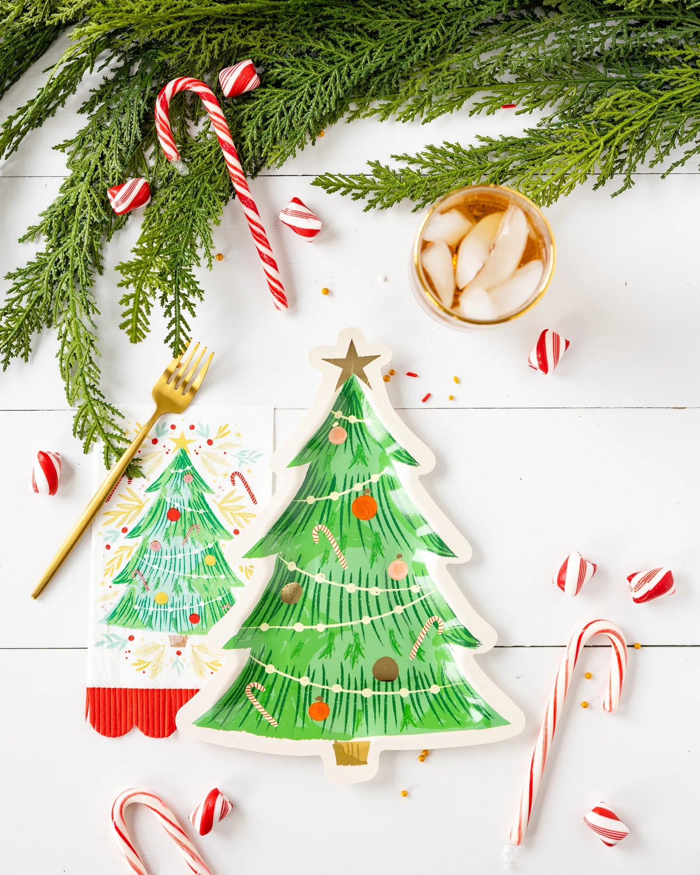 Oh What Fun Christmas Tree Plates 8ct | The Party Darling