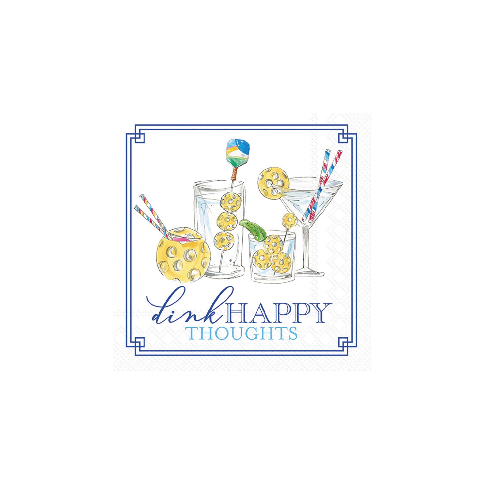 Dink Happy Thoughts Pickleball Dessert Napkins | The Party Darling