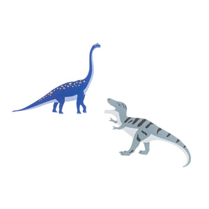 Dinosaur paper stickers with T-rex and brachiosaurus designs