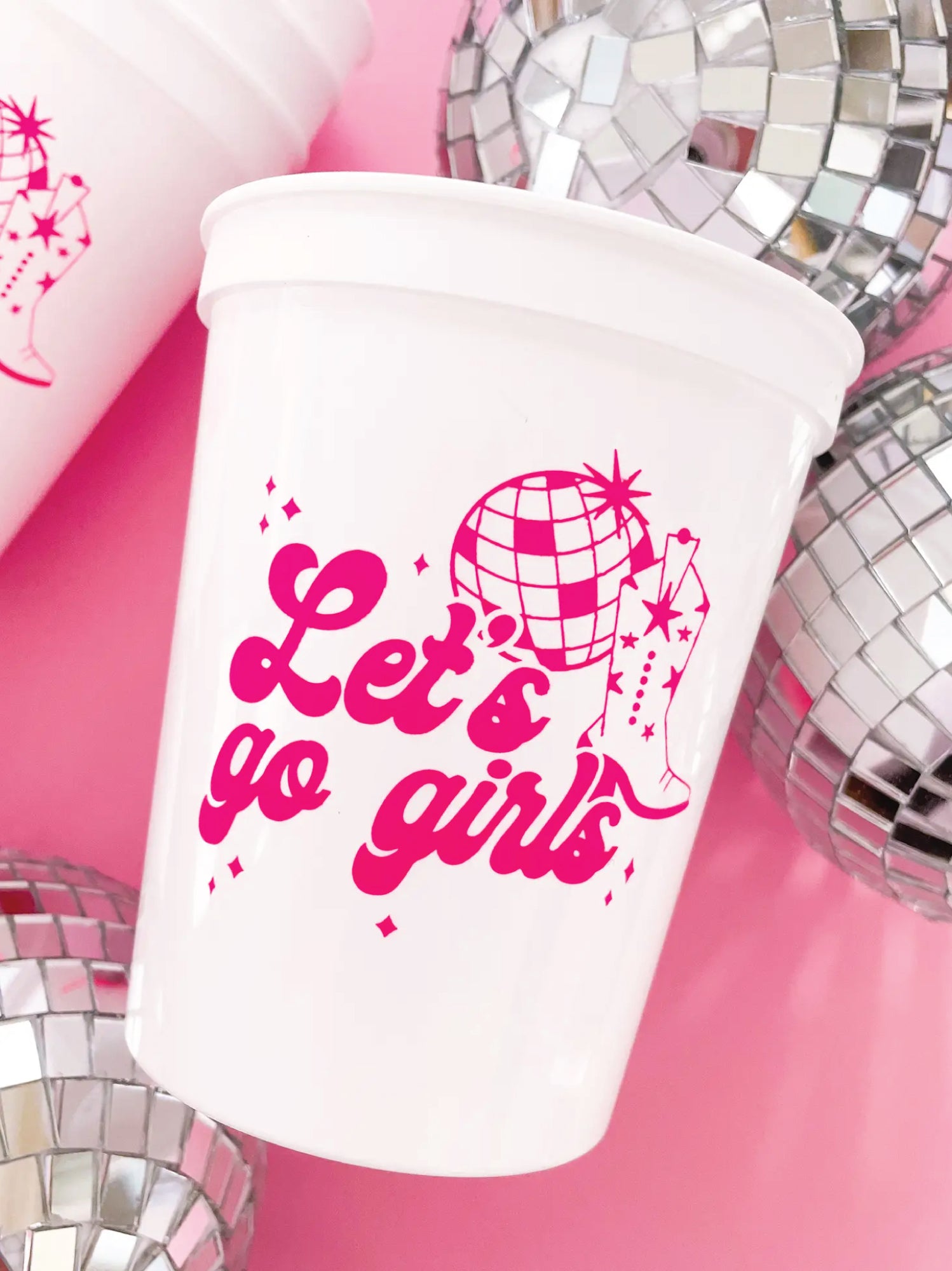 Let's Go Girls Plastic Stadium Cups 6ct | The Party Darling