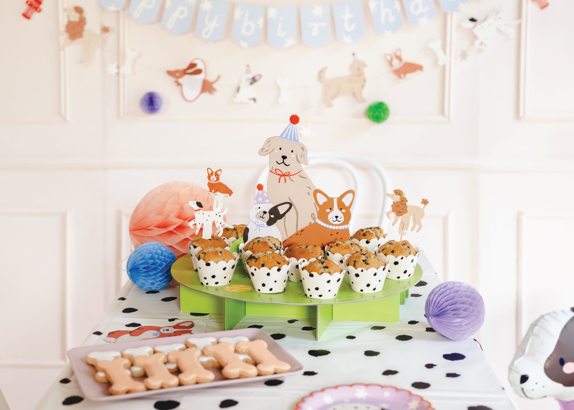 Dogs Dessert Stand & Dalmatian Cupcake Wrappers | The Party Darling