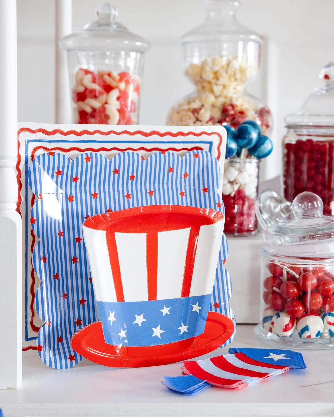 Patriotic-themed party supplies