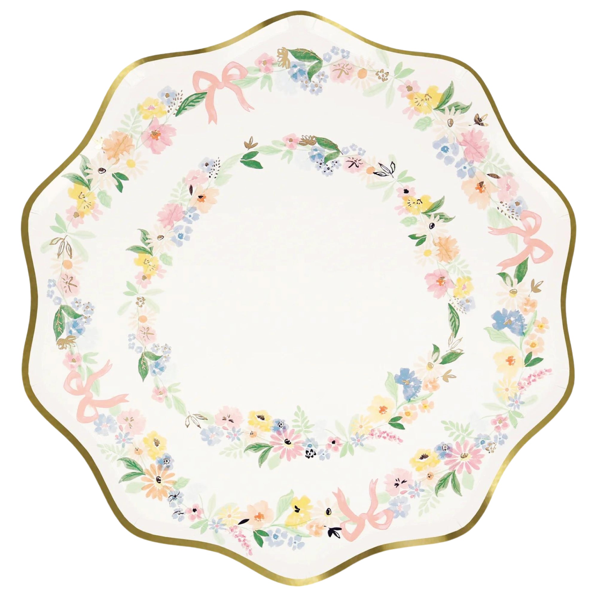 Elegant Floral Scalloped Dinner Plates 8ct | The Party Darling